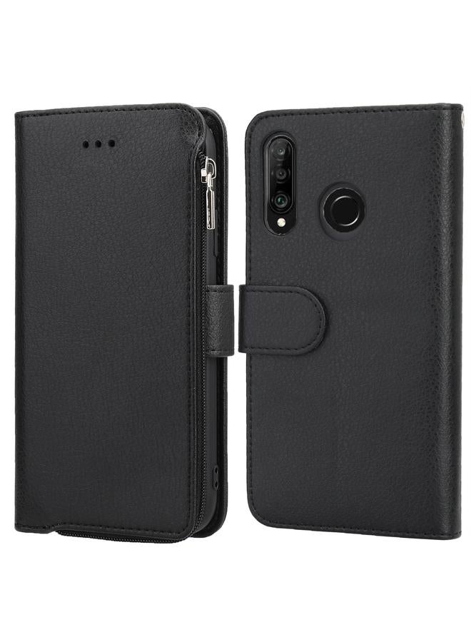 S-TOP Case For Huawei P30 Lite Microfiber Zipper Horizontal Flip Leather Case - Image 1