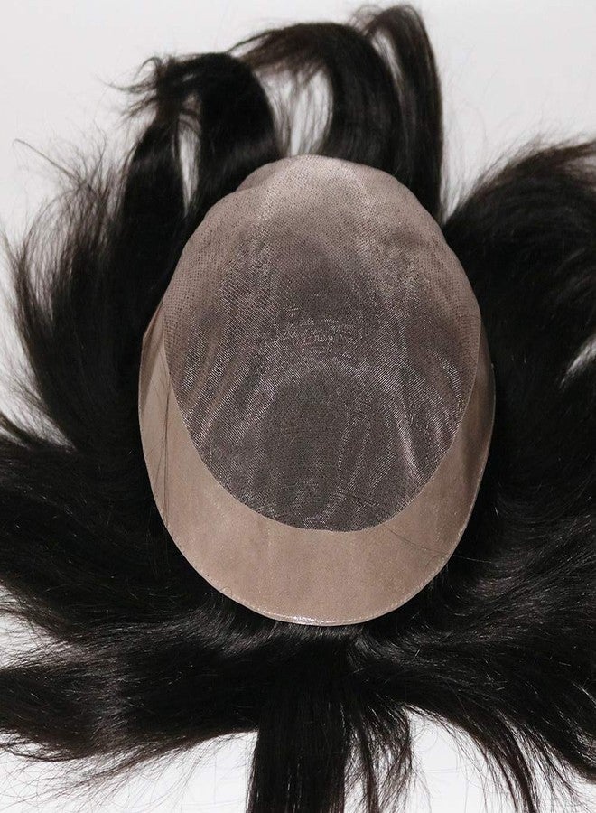 Flushia Men's 8x6 Mono Hair Patch for Men 100% Human Hair Patch | Mono Hair Patch for Men 8x6 Hair Patch for Men 100% Human Hair Wigs, Patch (Natural Brown) - Image 3