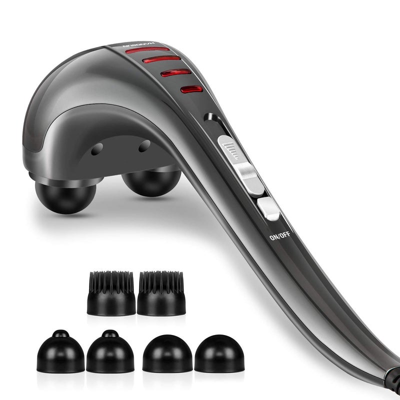 HANGSUN Handheld Neck Back Massager for Pain Relief Deep Tissue, Electric Double Head Percussion Massage MG460 for Shoulder, Leg, Foot, Muscles, Full Body, Corded, 2.3 lb - Image 1