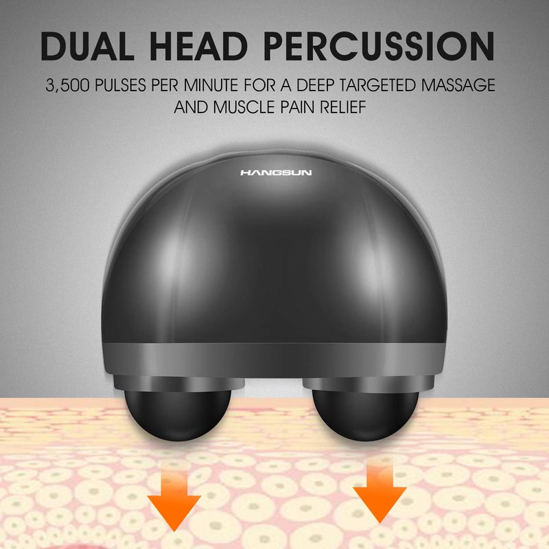 HANGSUN Handheld Neck Back Massager for Pain Relief Deep Tissue, Electric Double Head Percussion Massage MG460 for Shoulder, Leg, Foot, Muscles, Full Body, Corded, 2.3 lb - Image 3