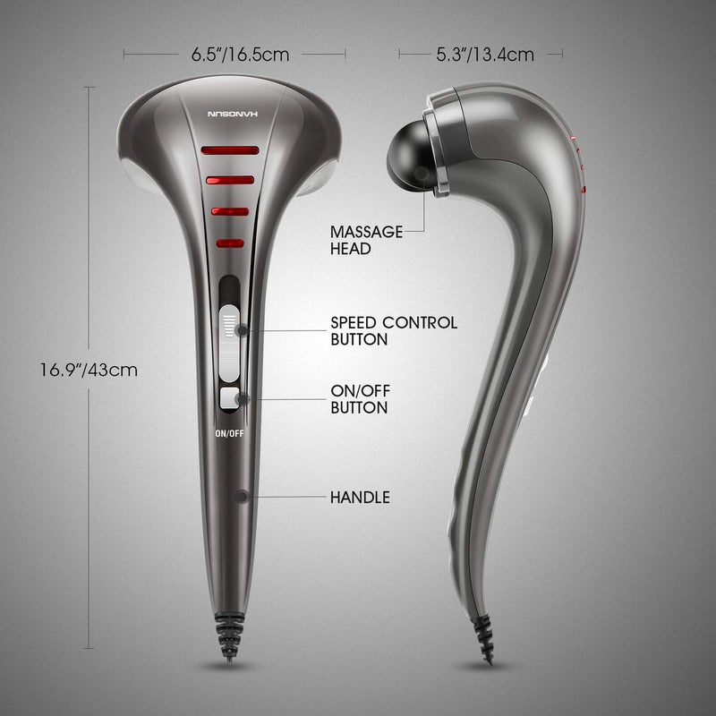 HANGSUN Handheld Neck Back Massager for Pain Relief Deep Tissue, Electric Double Head Percussion Massage MG460 for Shoulder, Leg, Foot, Muscles, Full Body, Corded, 2.3 lb - Image 5