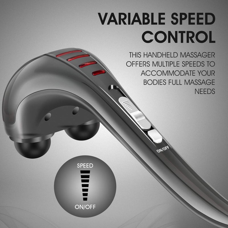 HANGSUN Handheld Neck Back Massager for Pain Relief Deep Tissue, Electric Double Head Percussion Massage MG460 for Shoulder, Leg, Foot, Muscles, Full Body, Corded, 2.3 lb - Image 4