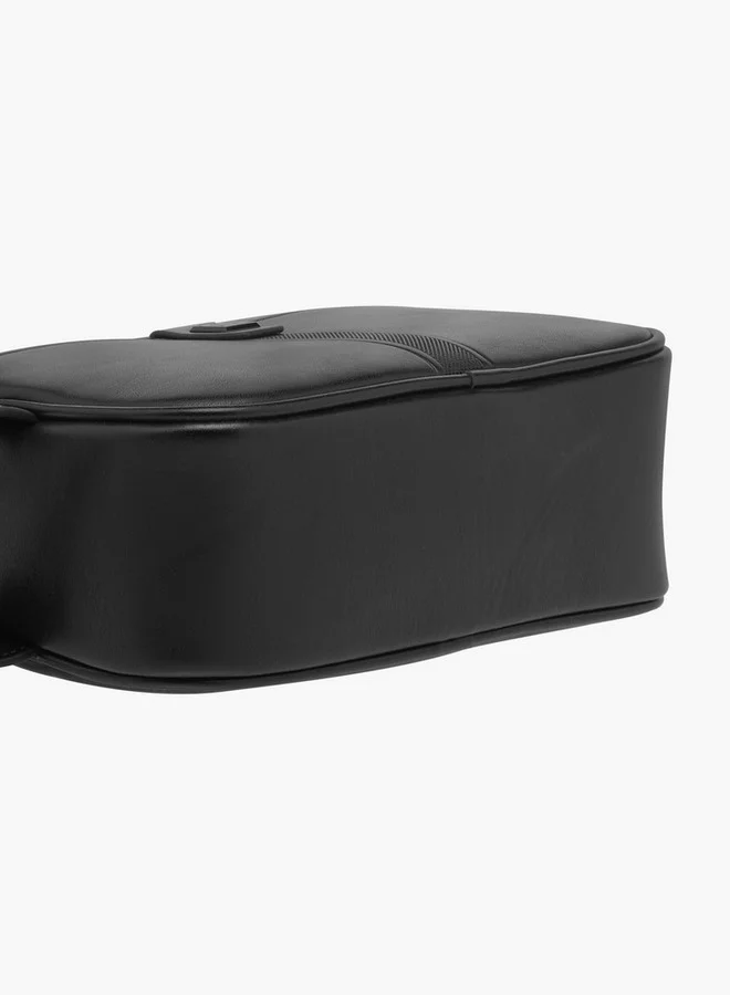 دوتشيني Men's Solid Pouch with Zip Closure