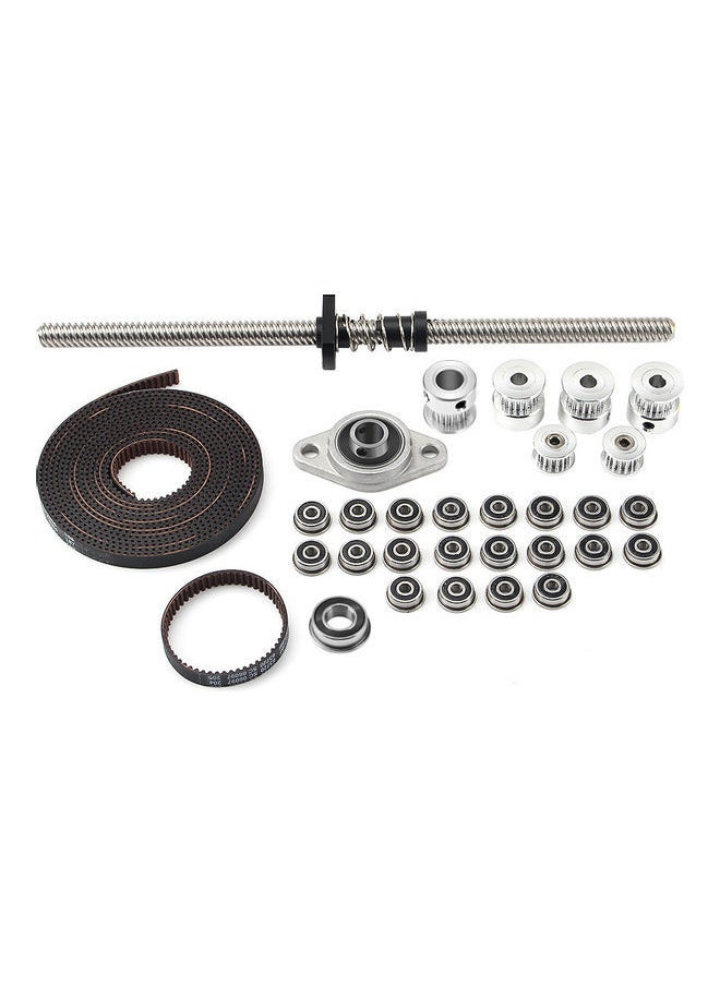 NIBEMINENT GT2 Timing Belt Drive Kit With Bearing Pulley Wheel Idler Shaft For 3D Printer Black 