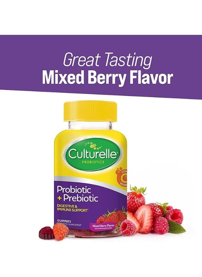 Culturelle - Daily Probiotic Gummies For Men And Women, Probiotic + Prebiotic With Vitamin C Boost, Digestive + Immune Support*, Gluten Free, Non-Gmo, Mixed Berry Flavor, 52 Count - Image 1