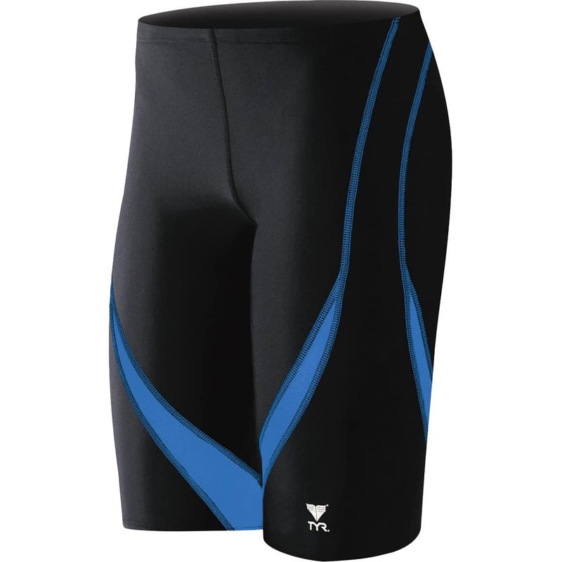 TYR Men's Alliance Splice Jammer Swimsuit, Black/Blue, 26 - Image 4