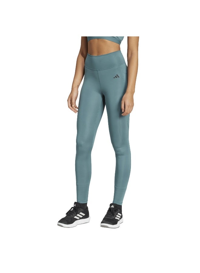 Adidas Opt Ess St 1/1 Green Training Tights For Women 2XS - Image 2