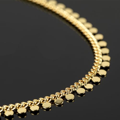 YOUBEIYEE 9.8 Feet 18K Gold Plated Brass Jewelry Chains Bulk Twisted Curb Link Chain Roll Shiny Sequin Waist Chain DIY for Women Jewelry Supplies Findings - Image 5