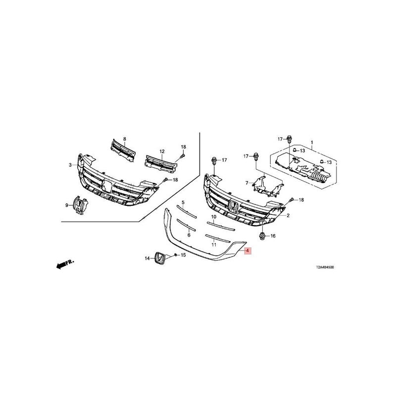 Honda Genuine Parts Mldg FrNh762X 71122T2FA01ZB - Image 2