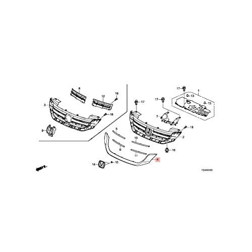 Honda Genuine Parts Mldg FrNh762X 71122T2FA01ZB - Image 1
