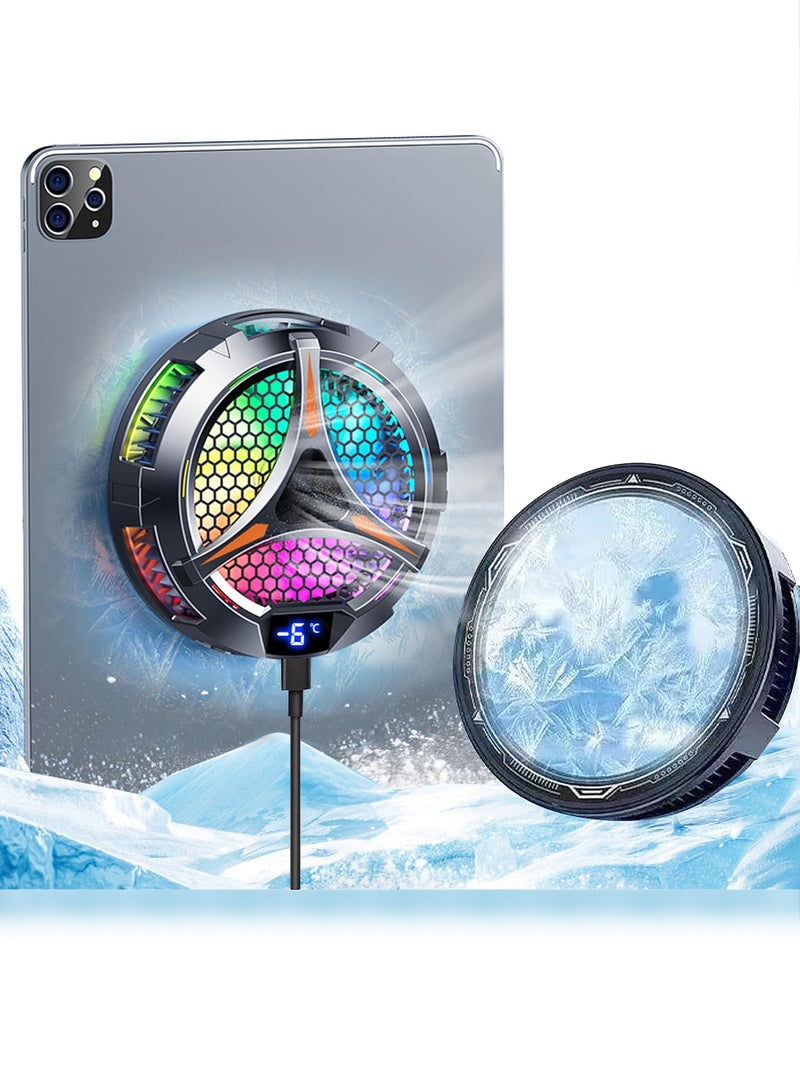 iPad Cooler,Magnetic Tablet Cooler for ipad/Surface pro/Samsung Tab,Compatible for Steam Deck,Universal Radiator with Temperature Display for Mobile Gaming,Tiktok Live Streaming - Image 1