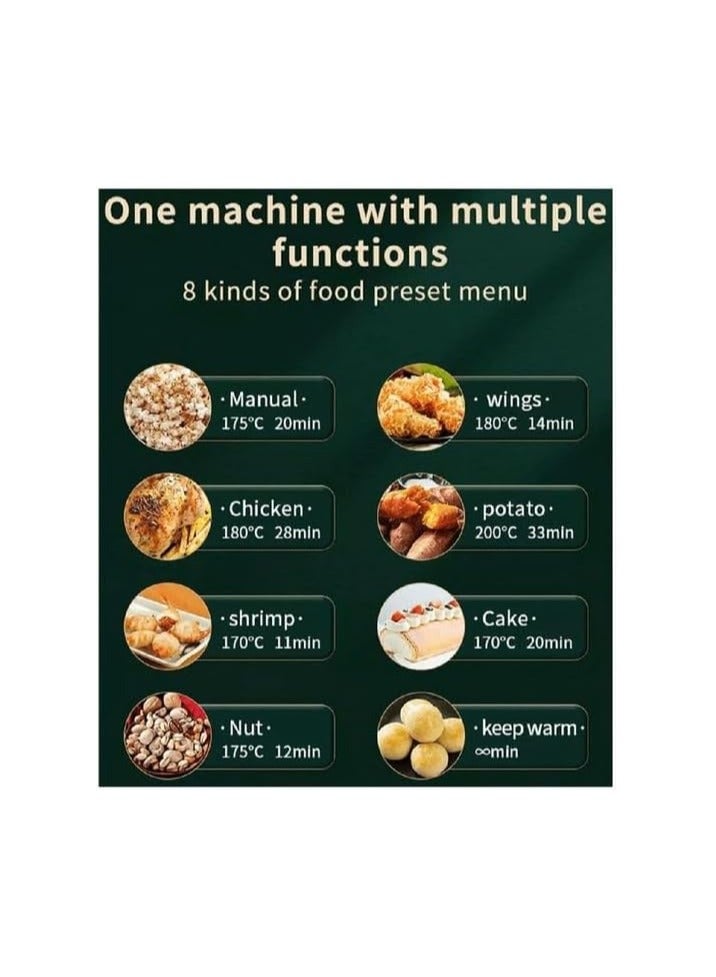 Extra Large 8L Multifunctional Air Fryer – 2400W Digital Touch Control with 8 Cooking Presets & Adjustable Temperature – Ideal Instant Pot Alternative!  - Image 5