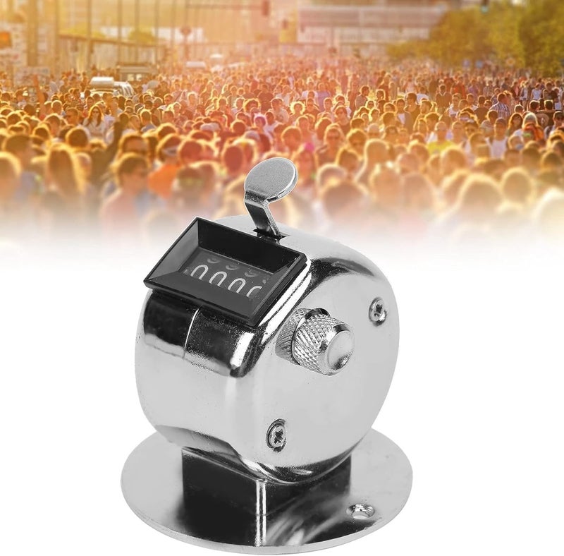 Hand Tally Counter, Stainless Steel Hand Counter, Portable Manual Tally Counter, 4 Digit Manual Counting Tool for Workshop Inventory - Image 3