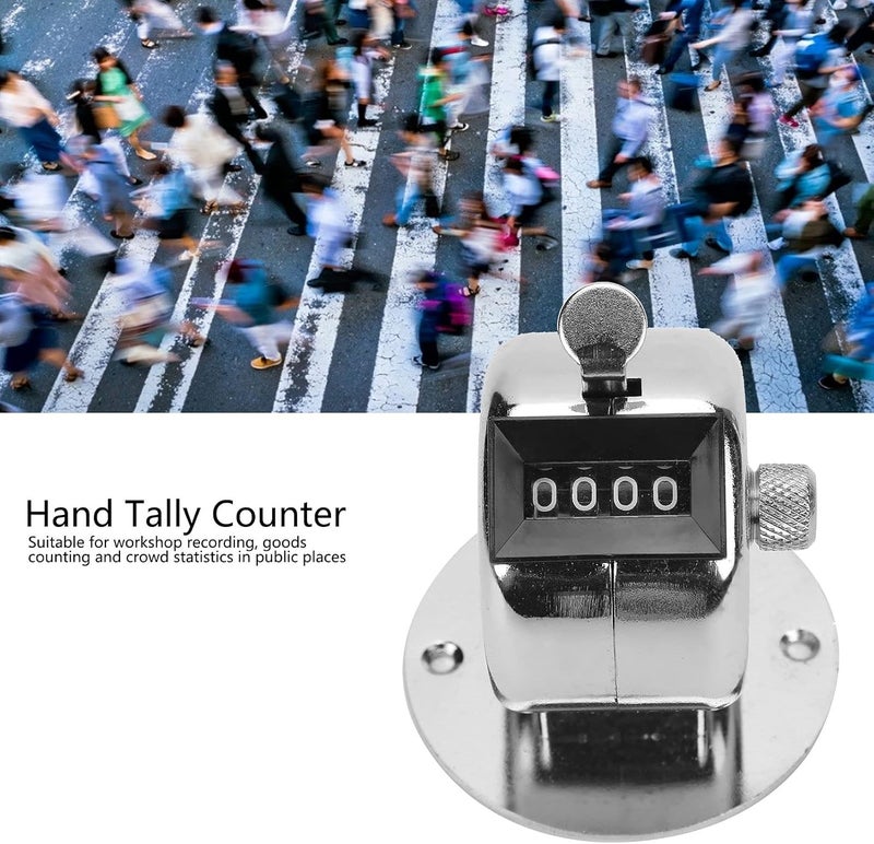 Hand Tally Counter, Stainless Steel Hand Counter, Portable Manual Tally Counter, 4 Digit Manual Counting Tool for Workshop Inventory - Image 2
