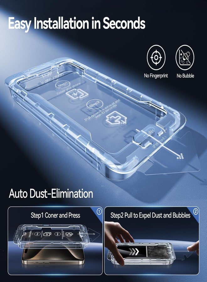 SMARTDEVIL for iPhone 15 Privacy Screen Protector 2 Pack 28° Anti Spy 9H+ Tempered Glass Military-Grade Drop Protection Easy Installation Shockproof Full Edge Coverage - Image 2