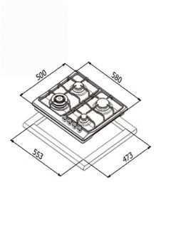 kitchen Line Electric surface  4 stone eyes  steel  Italian | E4010  - Image 2