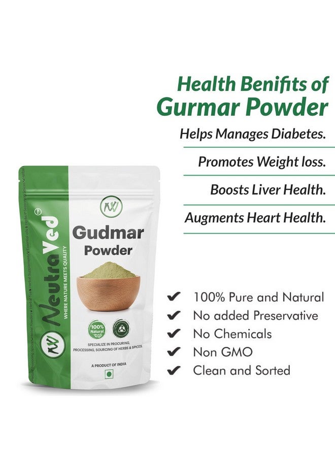 NeutraVed Gurmar Powder I Madhunashini Powder I Gymnema Sylvestre Aslo Know as Meshashringi for Blood Suger Management | Food-Grade Stand-Up Zipper Pouch- 400g - Image 5