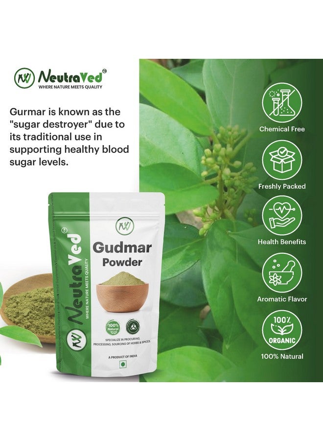 NeutraVed Gurmar Powder I Madhunashini Powder I Gymnema Sylvestre Aslo Know as Meshashringi for Blood Suger Management | Food-Grade Stand-Up Zipper Pouch- 400g - Image 4