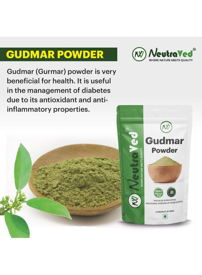 NeutraVed Gurmar Powder I Madhunashini Powder I Gymnema Sylvestre Aslo Know as Meshashringi for Blood Suger Management | Food-Grade Stand-Up Zipper Pouch- 400g - Image 3