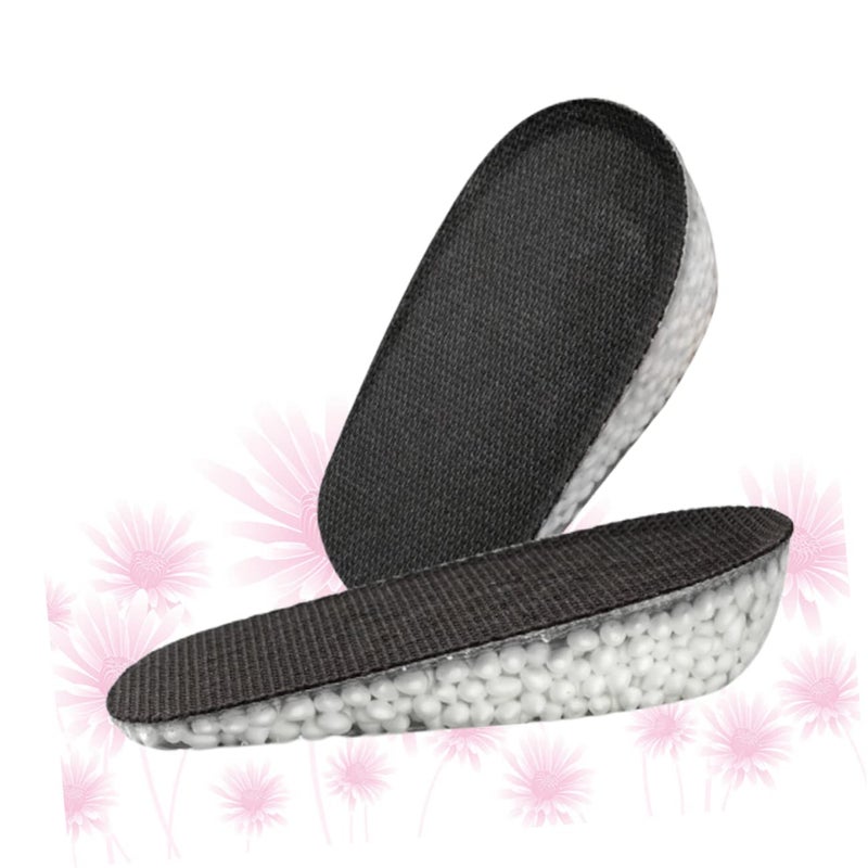 Men Height Increasing Insoles Silicone Shoe Lift Pads Black For Comfortable Wear - Image 3