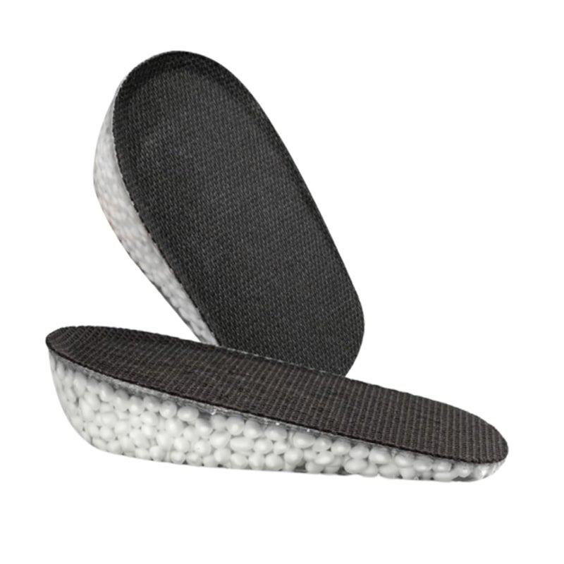 Men Height Increasing Insoles Silicone Shoe Lift Pads Black For Comfortable Wear - Image 2