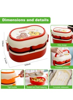 Excefore Bento Box Adult Lunch Box Stackable 56OZ Bento Boxes for Adults Lunch Containers Leak Proof Adult Bento Box with Removable Compartments Bento Box Lunch Box Microwave Safe  - Image 2