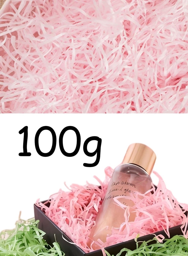 100 gram Raffia Paper Shreds Strands Eco friendly Shredded Crinkle Confetti Crinkle Cut Paper Filling Shredded Paper for Hamper Gift Box Filling(pink） - Image 1