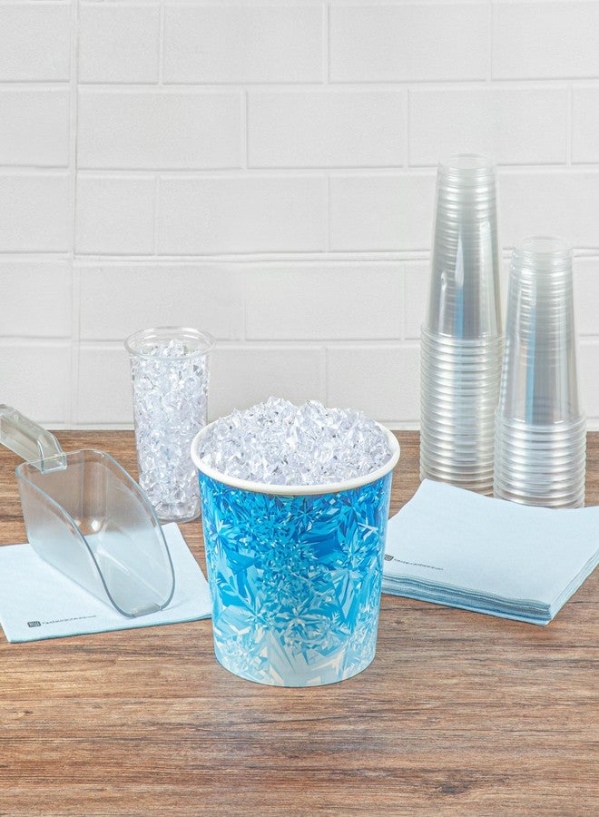 ريستورنت وير دلاء ثلج ورقية للمطاعم، 10 دلاء، سعة 5 أرطال، مقاومة للتسرب، للاستخدام مرة واحدة، مناسبة للفنادق، حاويات دائرية واسعة الفوهة معزولة حرارياً، مثالية للمناسبات وخدمات الطعام، لون أزرق - Image 3