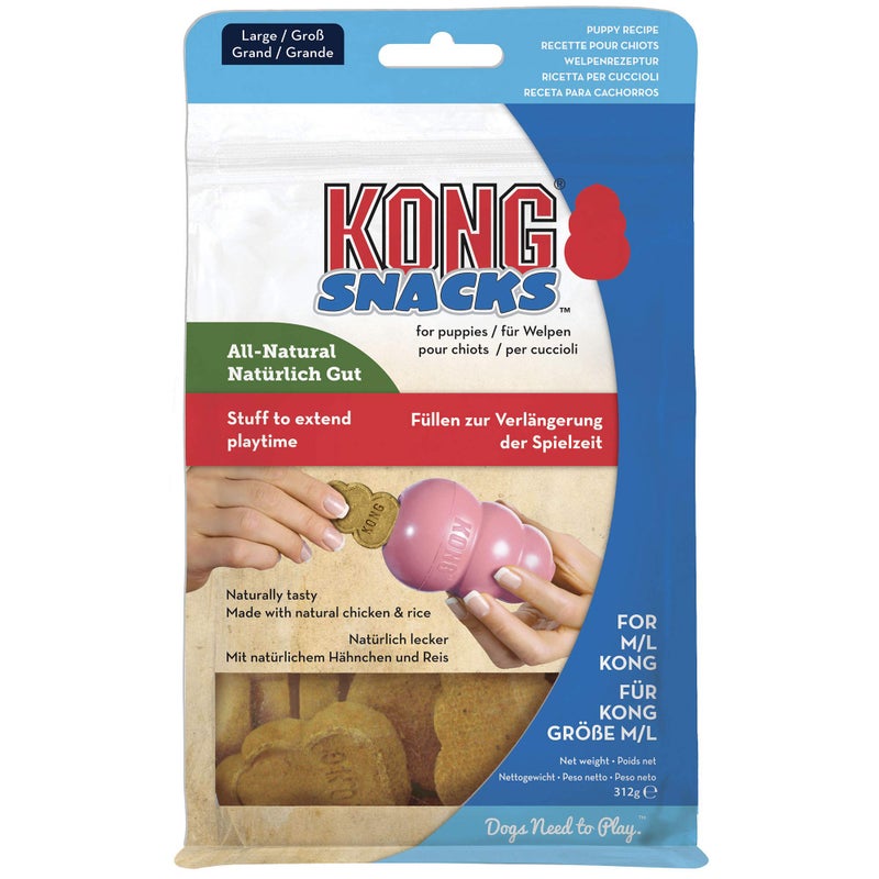 KONG - Snacks - All Natural Dog Treats Classic Rubber Toys - Puppy Recipe for Large Puppies (11 Ounce)