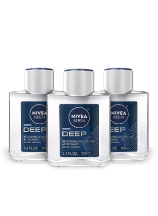 DEEP Refreshing and Hydrating After Shave with Natural Charcoal, Aftershave Lotion for Men Soothes Shave Irritation, Vanilla and Bourbon Scent, 3.3 Fl Oz Bottle, Pack of 3 - pzsku/Z9CC00282C8F566C822BDZ/45/1743346176/fcde1c24-1864-4a2b-8ef9-d7cbba8dce74