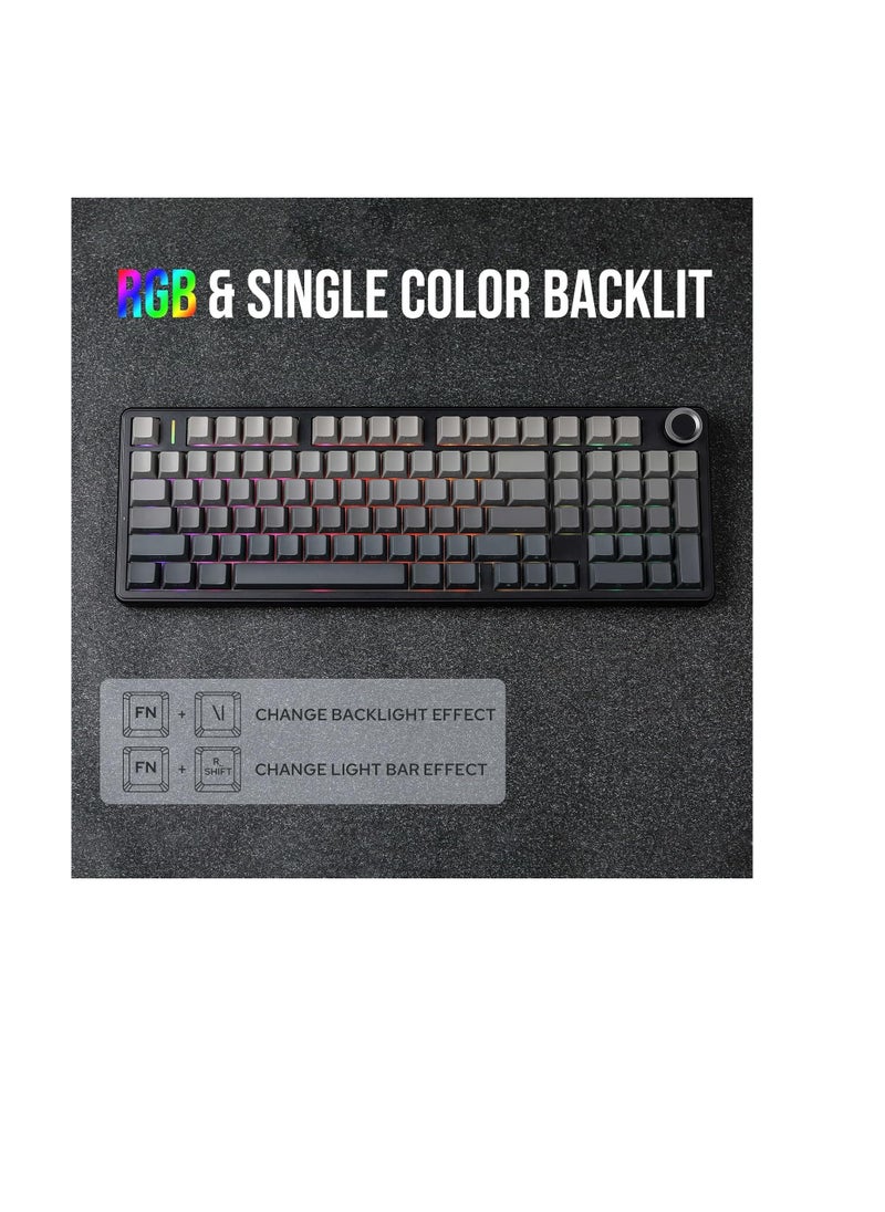 Aula F99 PRO Wireless Gaming Keyboard, Hot Swappable Custom,2.4GHz/Type-CBT5.0 with 8000mAh Battery, RGB Backlit (Black Gradient)