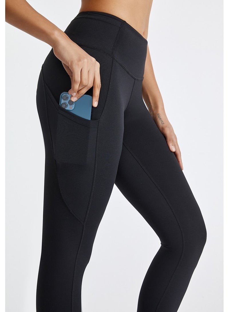 Loquat Solid Stretch Yoga Pants Black  - Image 2