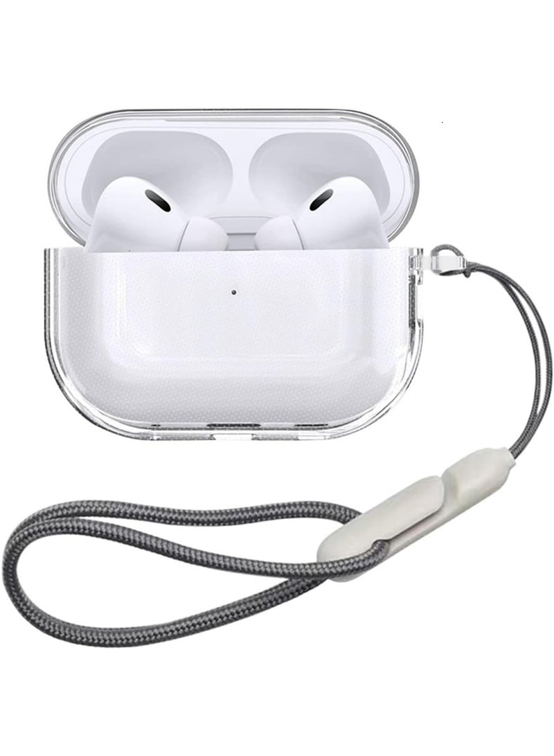 Case for AirPods Pro 3 Clear Case 2025, Military-Grade Shockproof, Soft TPU Highly Transparent Anti-Yellowing for AirPods Pro3 Case with Lanyard (Case With Lanyard)