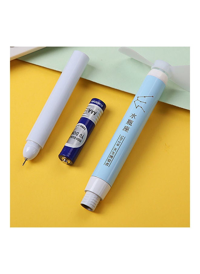 Loquat 0.5mm Ballpoint Pen with Handheld Mini Fan Aquarius/White - Image 2