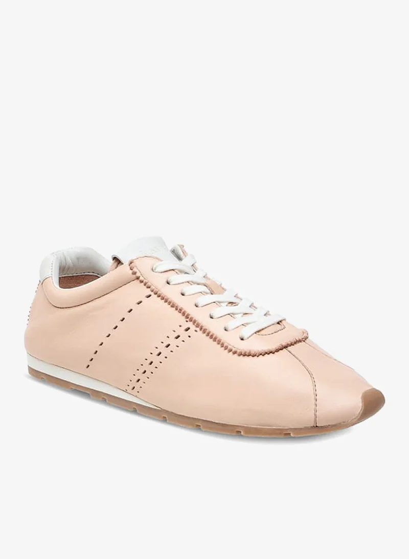 Celeste Women Leather Ankle Sneakers With Lace-Up Closure