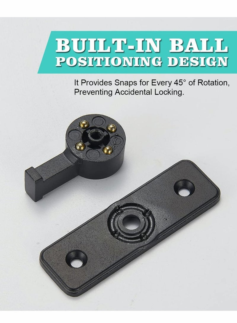 Y&D 180 Degree Right Angle Door Lock, Heavy Duty Flip Latch Bolt Lock cam and Window Push-Pull Rod barn (Luminous Tone) - Image 5