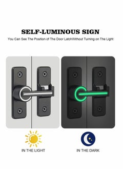 Y&D 180 Degree Right Angle Door Lock, Heavy Duty Flip Latch Bolt Lock cam and Window Push-Pull Rod barn (Luminous Tone)  - Image 4