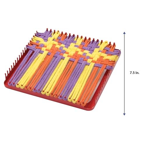 Schylling Metal Pot Holder Loom Kit - Classic Durable Weaving Frame to Make Pot Holders - Includes Loom, Hook, Instructions, and 80 Colorful Cotton Loops - Ages 5 and Up - Image 4