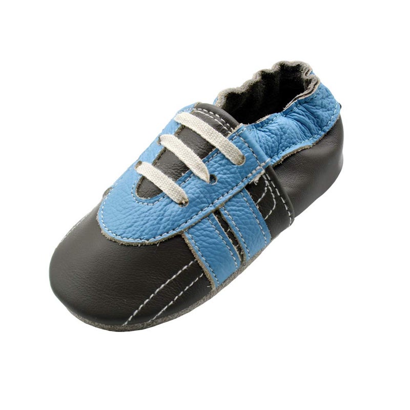 iEvolve iEvolve Baby Leather Shoes Soft First Walker Shoes Crib Shoes Moccasins for ToddlersGrey Sneaker 06 Months
