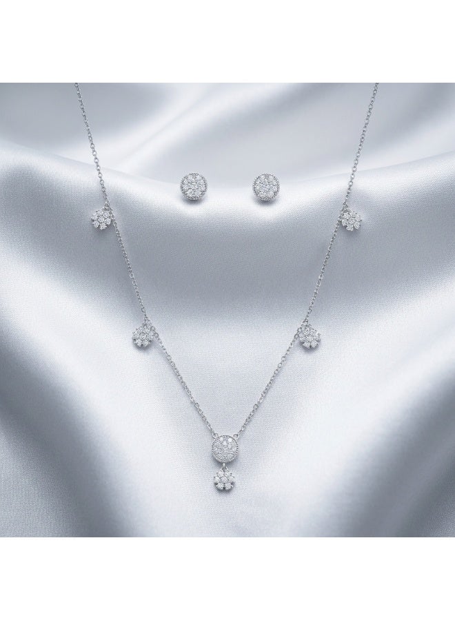 MTZ Women Jewellery Set, 14K Gold Plated Dainty Pendant Necklace & Stud Earrings Set for Wedding Party Daily Wear - Image 4