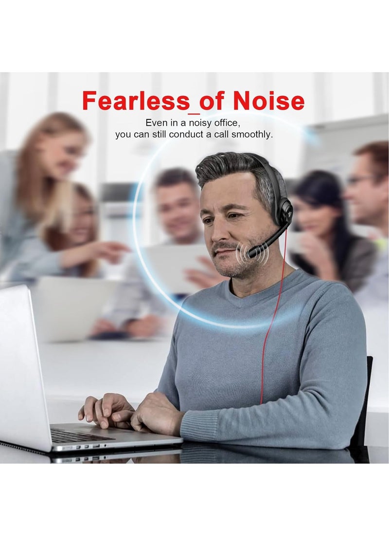 NUBWO - HW02 USB Headset with Microphone Noise Cancelling &Audio Controls, Super Light (Stereo) - Image 1