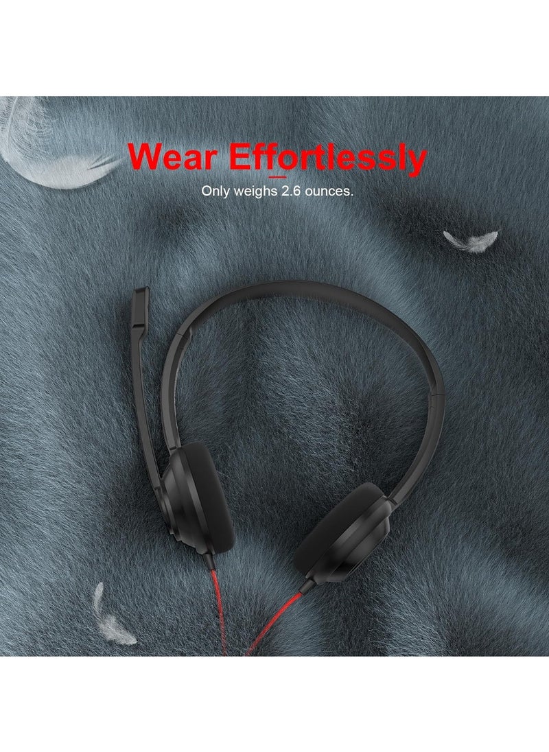 NUBWO - HW02 USB Headset with Microphone Noise Cancelling &Audio Controls, Super Light (Stereo) - Image 1