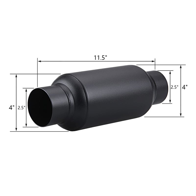 LCGP 2.5'' Inlet & 2.5" Outlet, Universal Resonator, 11.5'' Overall Length Stainless Steel Muffler/Weld On - Image 2