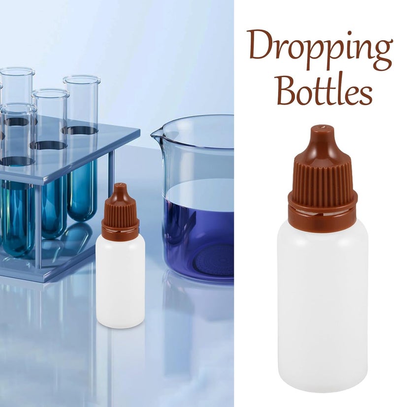50pcs Refillable Dropper Bottles 15ml Squeezable Plastic Containers with Screw Caps Portable Mini Essential Oil Storage Bottles for Travel and Liquid Dispensing - Image 2