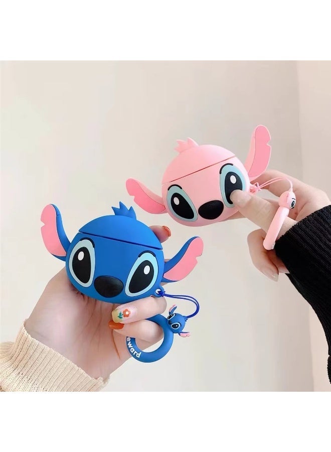 فكرة Fekra متوافق مع Airpods 4 Generation Case غطاء كرتوني ثلاثي الأبعاد لطيف ومضحك  (Big Ear Stitch Pink) - Image 5