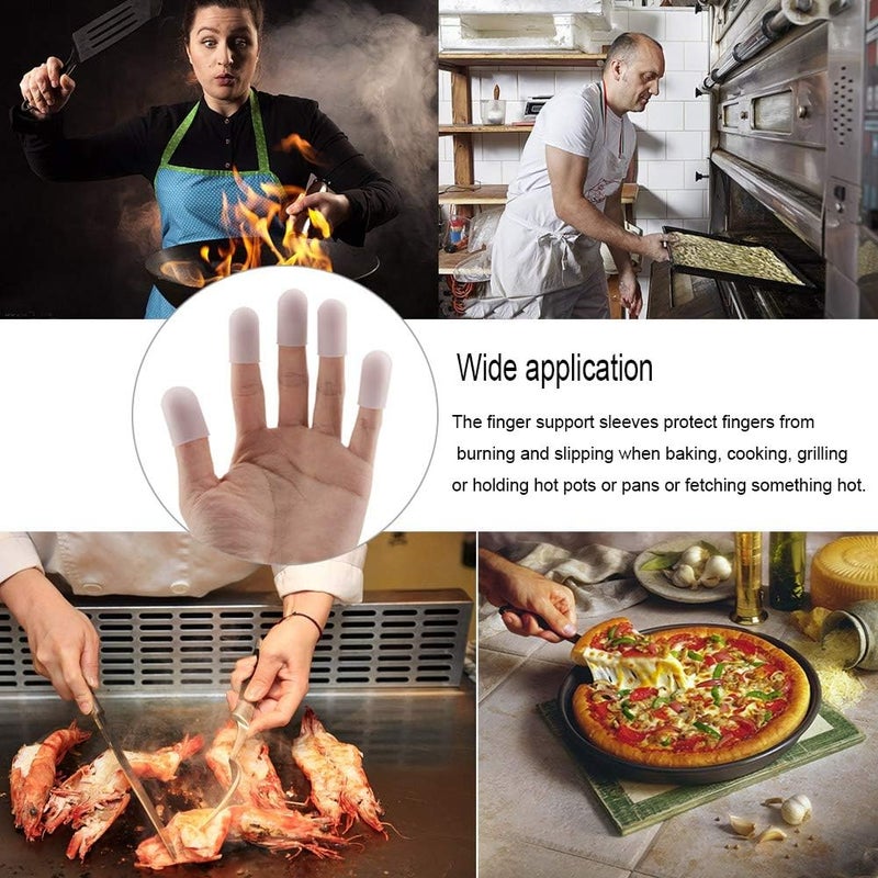 klarako 5pcs Silicone Finger Protectors, Finger Caps, Finger Covers, Thumbs Cover Fingertip Gloves for Heat Cooking Baking Barbecue - Image 2