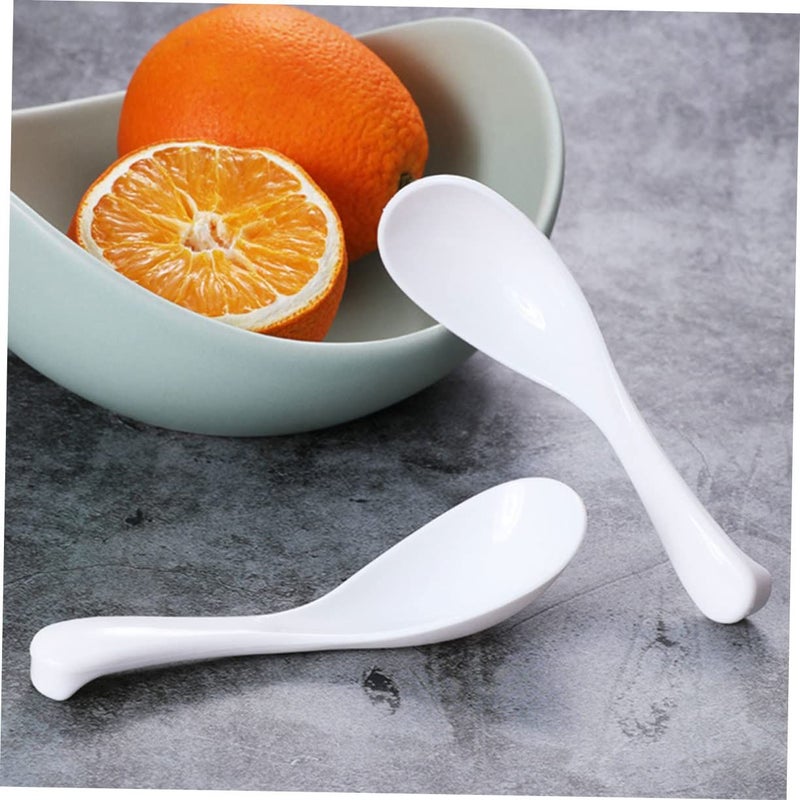 White Plastic Soup Spoons 5pcs Versatile Kitchen Utensils for Home and Catering Use - Image 5
