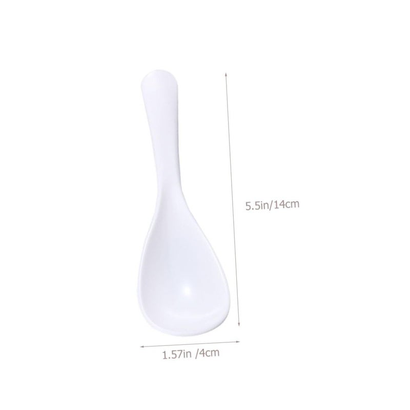 White Plastic Soup Spoons 5pcs Versatile Kitchen Utensils for Home and Catering Use - Image 3