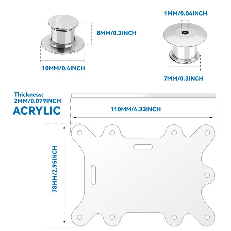 Verigud 4 Badge Buddy Pin Holders with 10 Locking Pin Backs, Acrylic Pin Holder with 9 Holes, Compatible with Both Horizontal and Vertical ID Badges for Nurses, Students, Employees(Not Badge Holders) - Image 3