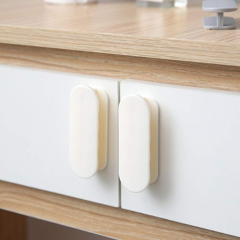 KPNG SelfStick Instant Cabinet DrawerHumanity Handle Helper Auxiliary for Kitchen Cabinet Knobs Drawer Window Sliding DoorWardrobe SelfStick Push Pull Helper Stickon Handles White Pack of 4 - Image 3
